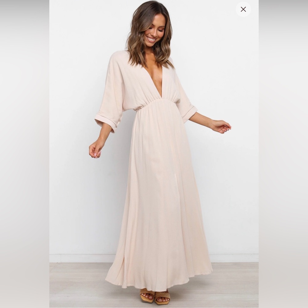 Girl and the Sun beige Maxi Dress - Picture 1 of 7
